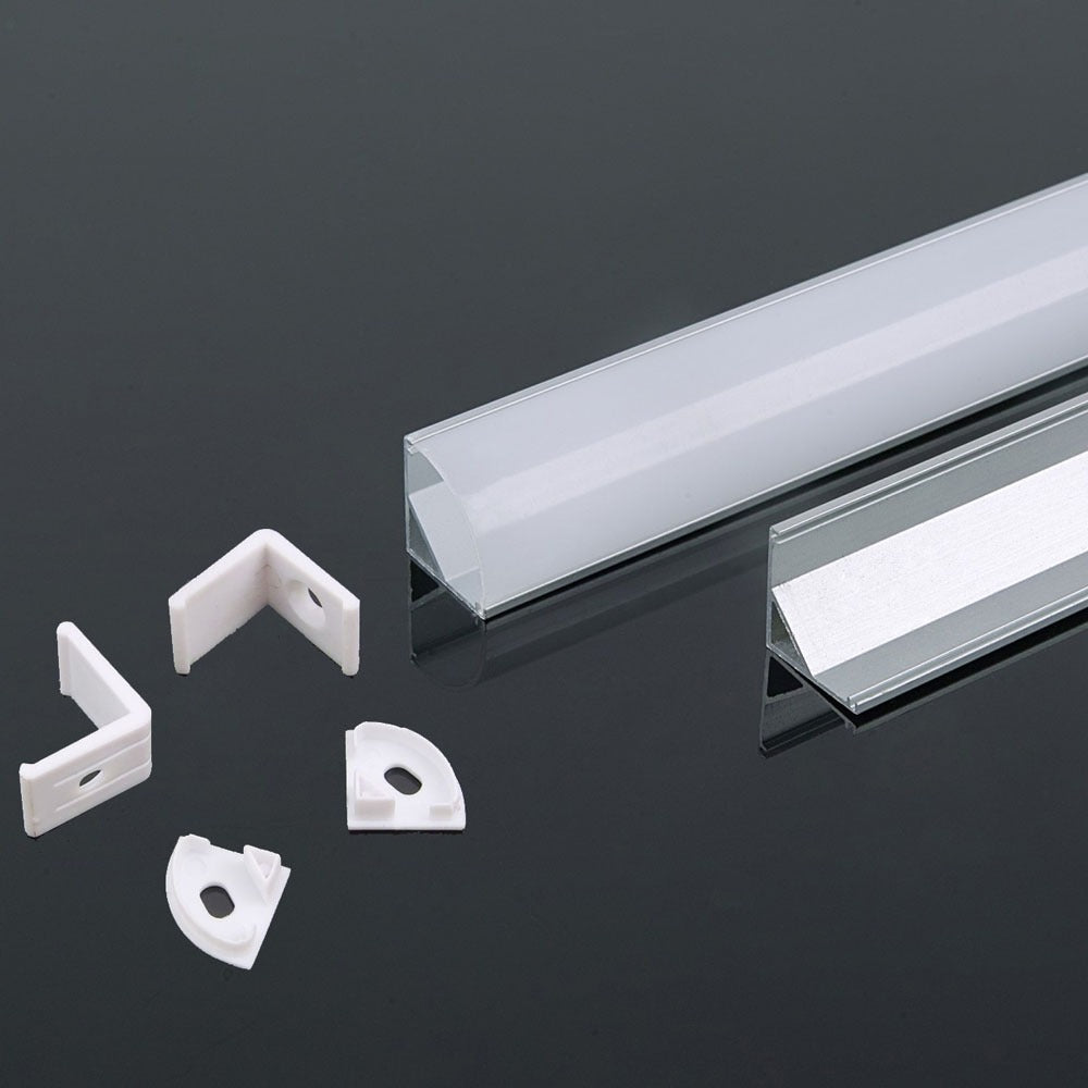 Profil Aluminiowy do paska LED na powierzchniowy narożny / 2000mmx15.8mmx15.8mm / Klosz: Mleczny / Kolor: Aluminium