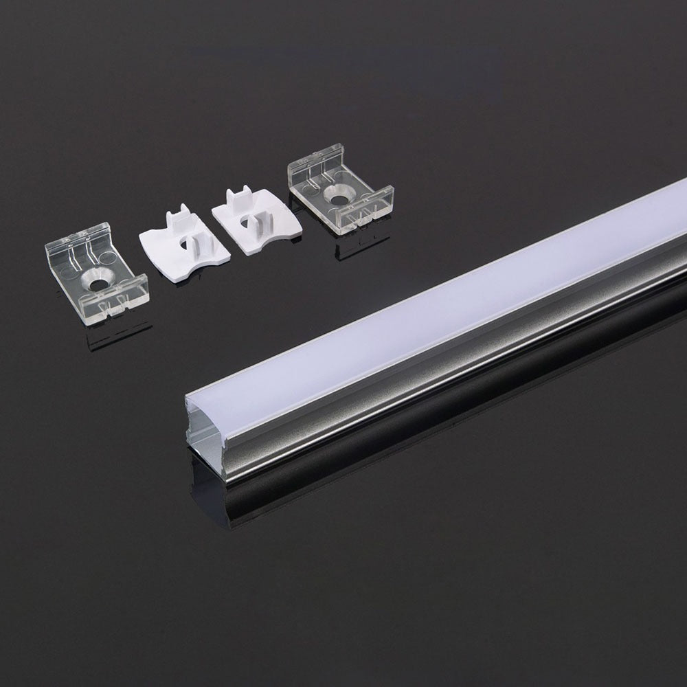 Profil Aluminiowy do paska LED na powierzchniowy / 2000mmx17.2mmx15.5mm / Klosz: Mleczny / Kolor: Aluminium