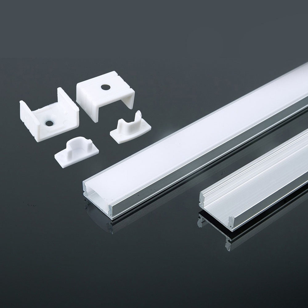 Profil Aluminiowy do paska LED na powierzchniowy / 2000mmx17.4mmx7mm / Klosz: Mleczny / Kolor: Aluminium