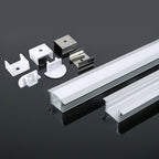 Profil Aluminiowy do paska LED wpuszczany / 2000mmx24.5mmx12.2mm / Klosz: Mleczny / Kolor: Aluminium