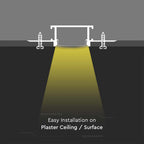Profil Aluminiowy do paska LED wpuszczany do zabudowy karton gips / 2000x61.5x14mm / Klosz: Mleczny / Kolor: Aluminium