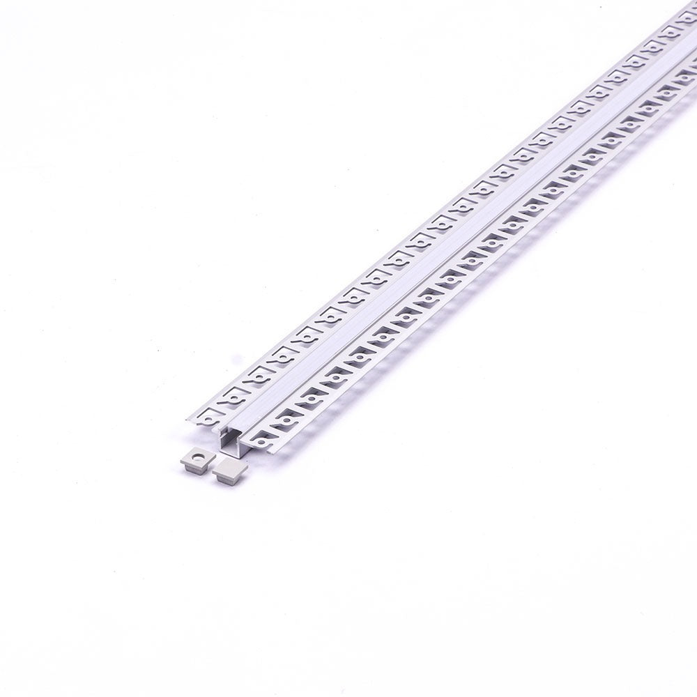 Profil Aluminiowy do paska LED wpuszczany do zabudowy karton gips / 2000x52.1x13.3mm / Klosz: Mleczny / Kolor: Aluminium