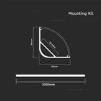 Profil Aluminiowy do paska LED na powierzchniowy narożny / 2000x20.3x30mm / Klosz: Mleczny / Kolor: Aluminium