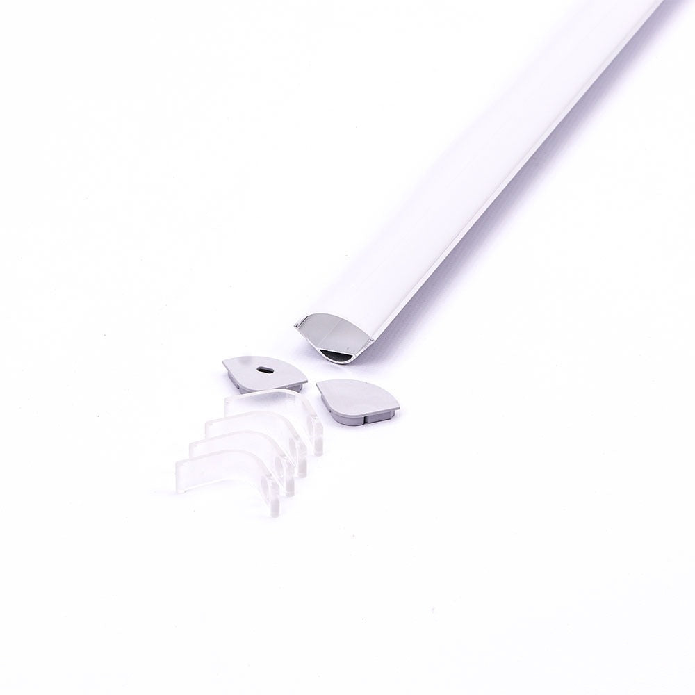 Profil Aluminiowy do paska LED na powierzchniowy narożny / 2000x20.3x30mm / Klosz: Mleczny / Kolor: Aluminium