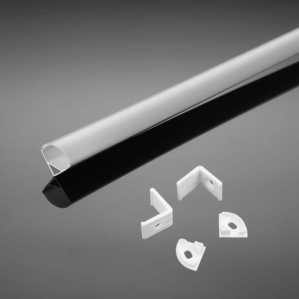 Profil Aluminiowy do paska LED na powierzchniowy narożny / 2000mmx15.8mmx15.8mm / Klosz: Mleczny / Kolor: Aluminium