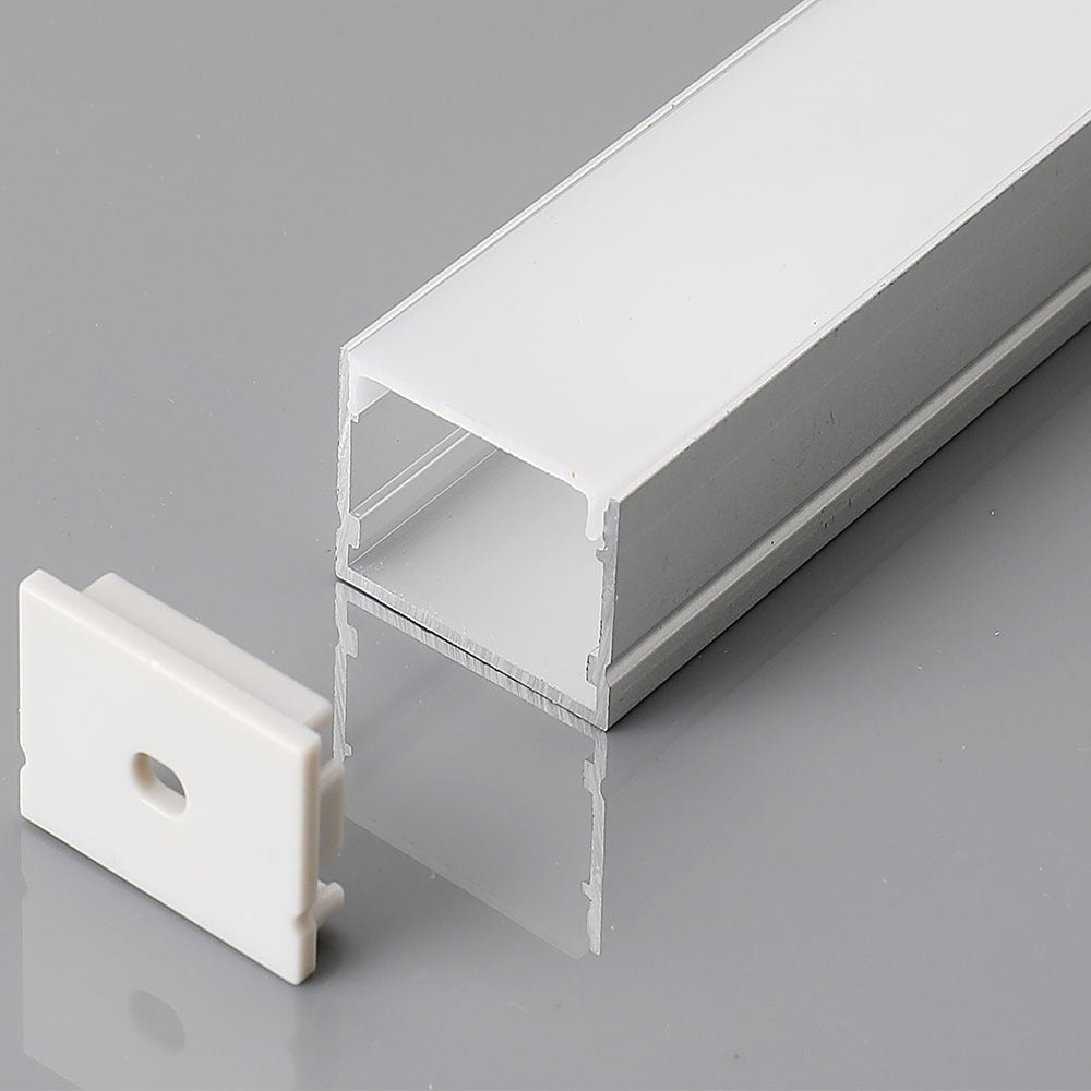 Profil Aluminiowy do paska LED wielkogabarytowy na powierzchniowy / 2000mmx30x20mm / Klosz: Mleczny / Kolor: Aluminium
