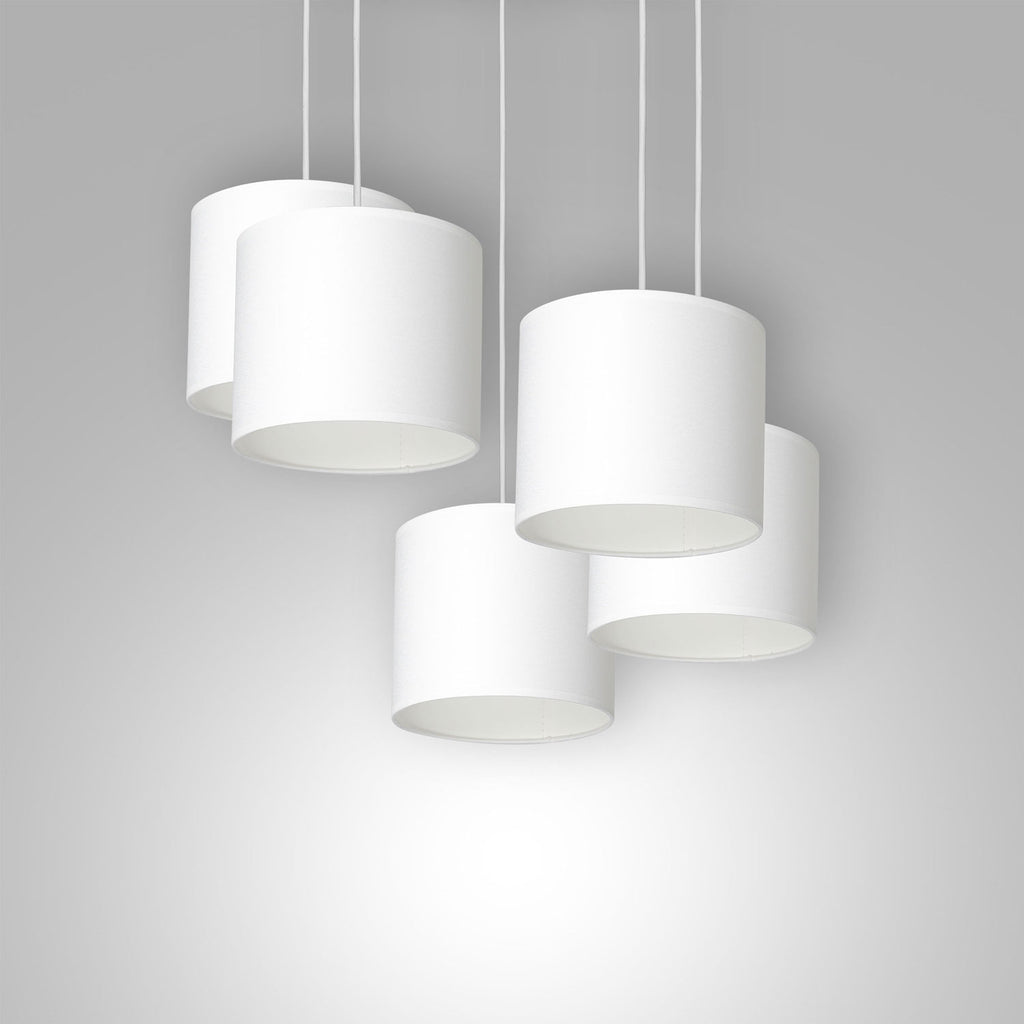 żyrandol Arden talerz dia 440, white, cylinder shade dia 180, h 150 white 5xE27