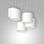 żyrandol Arden talerz dia 440, white, cylinder shade dia 180, h 150 white 5xE27