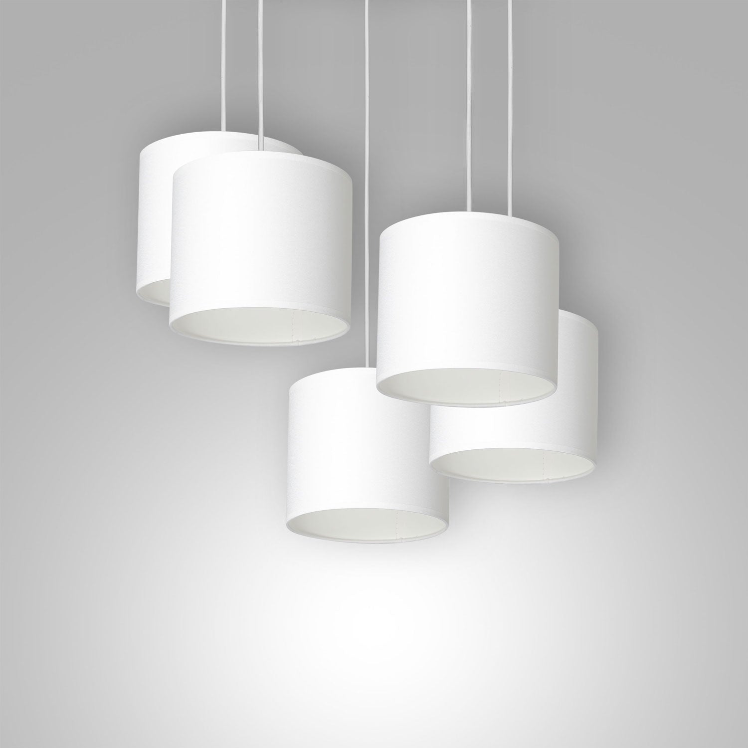 żyrandol Arden talerz dia 440, white, cylinder shade dia 180, h 150 white 5xE27