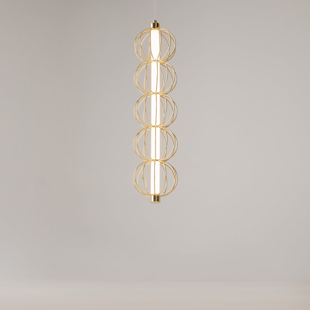 Maytoni Lampa wisząca Golden Cage - Metal - Złoty MOD216PL-L10G3K