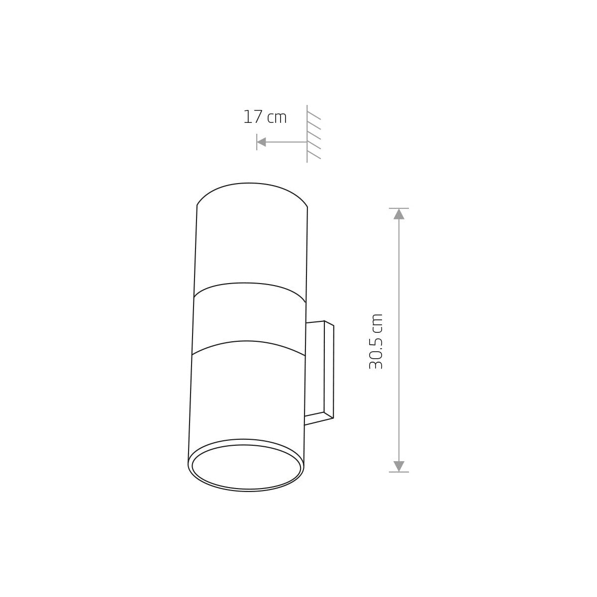 Nowodvorski Lampa ścienna natynkowa FOG 25W only LED 50/60Hz IP44 - Aluminium lakierowane - Grafitowy II 3404