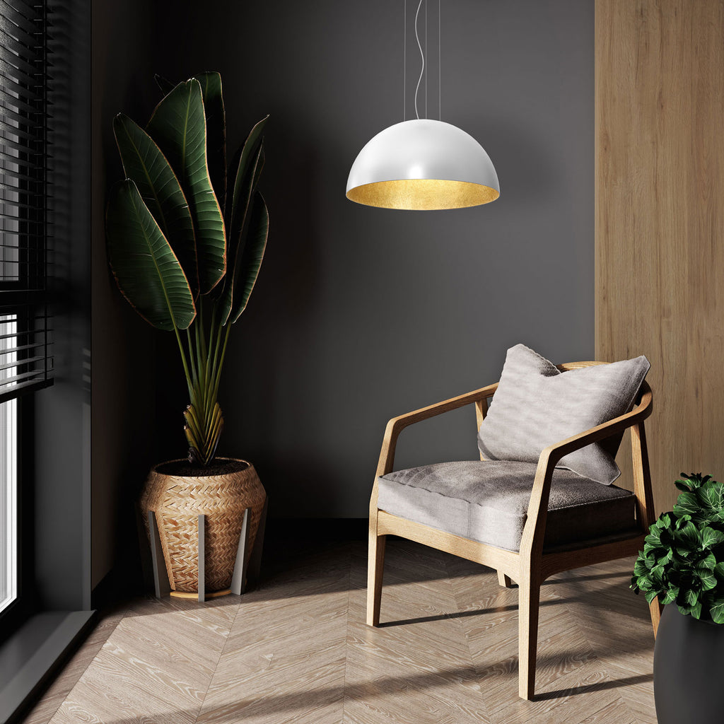 żyrandol Compo 1/2 bool ( dia 800) white/gold 1xE27