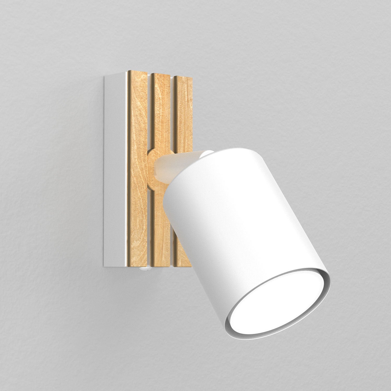 Spot Terra white/wood/white swivel 1xGU10 (Ceryfikat FSC 100%, SGSCH-COC-070615)