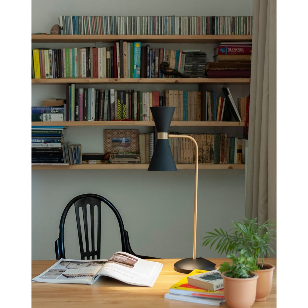 Maxlight Lampa stołowa Cornet - Metal - Czarny + złoty T0039