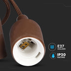 Lampa Wisząca / Trzonek:E27/ Brązowy