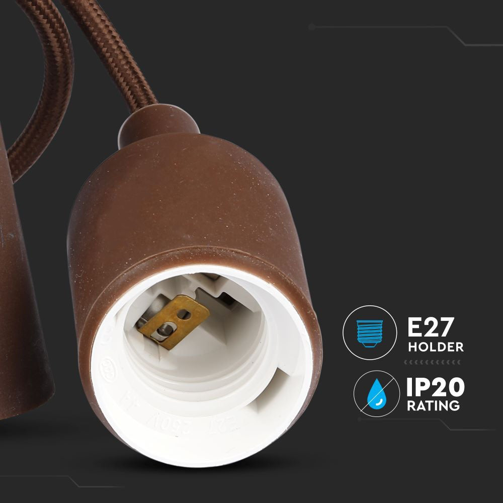 Lampa Wisząca / Trzonek:E27/ Brązowy