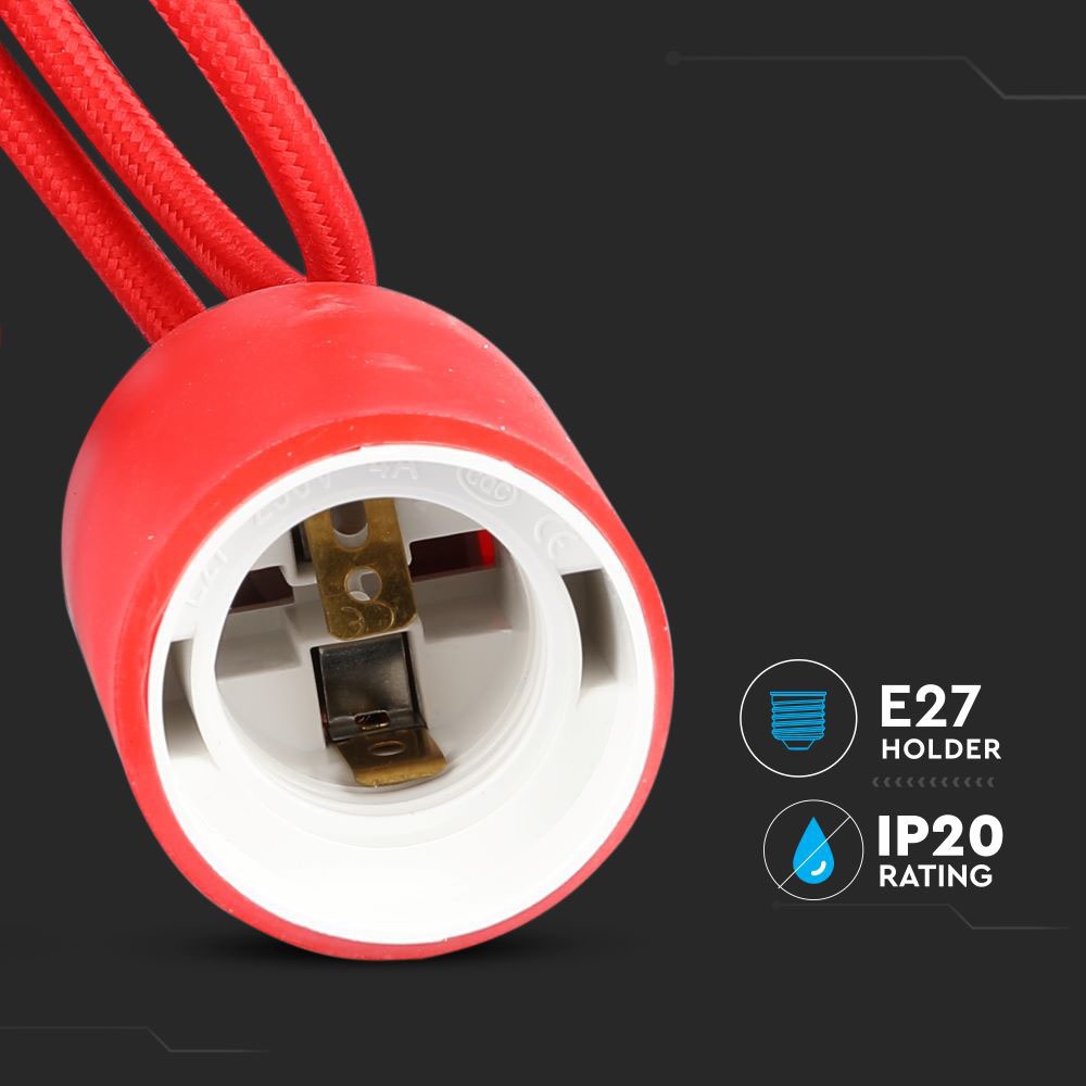 Lampa Wisząca / Trzonek:E27/ Czerwony