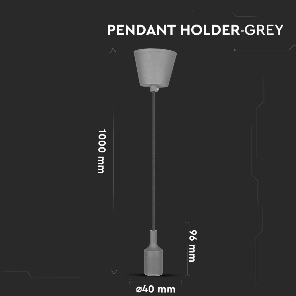 Lampa Wisząca / Trzonek:E27/ Szary