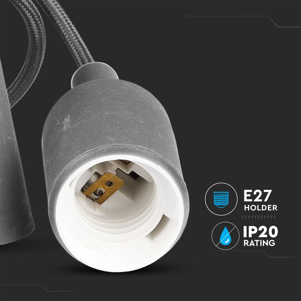 Lampa Wisząca / Trzonek:E27/ Szary