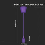 Lampa Wisząca / Trzonek:E27/ Purpurowy