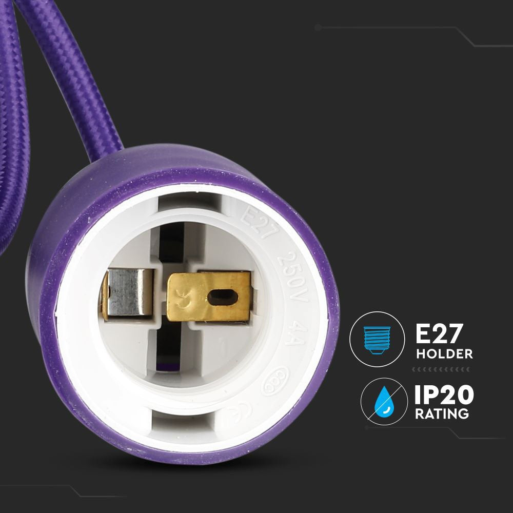 Lampa Wisząca / Trzonek:E27/ Purpurowy