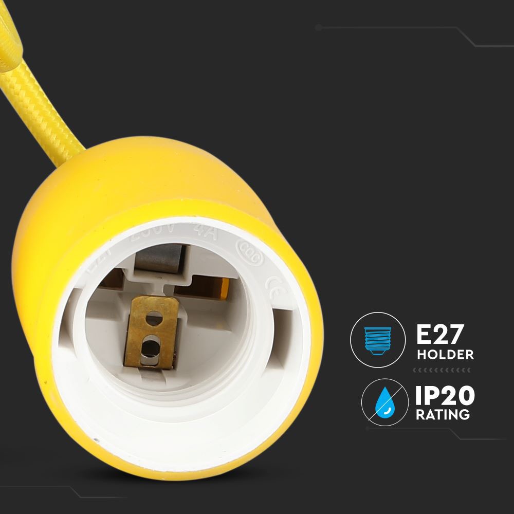 Lampa Wisząca / Trzonek:E27/ Żółty