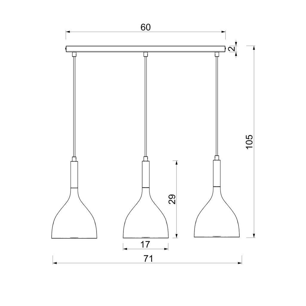 żyrandol line bar 600 mm Noak beige/shiny gold 3xE27