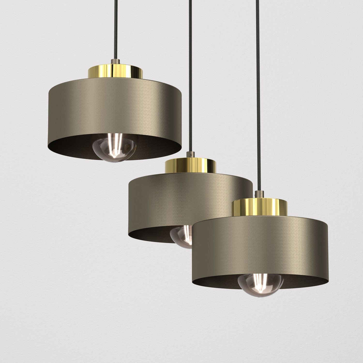 żyrandol Marti plate dia 300 mm titanium-bronze/gold 3xE27