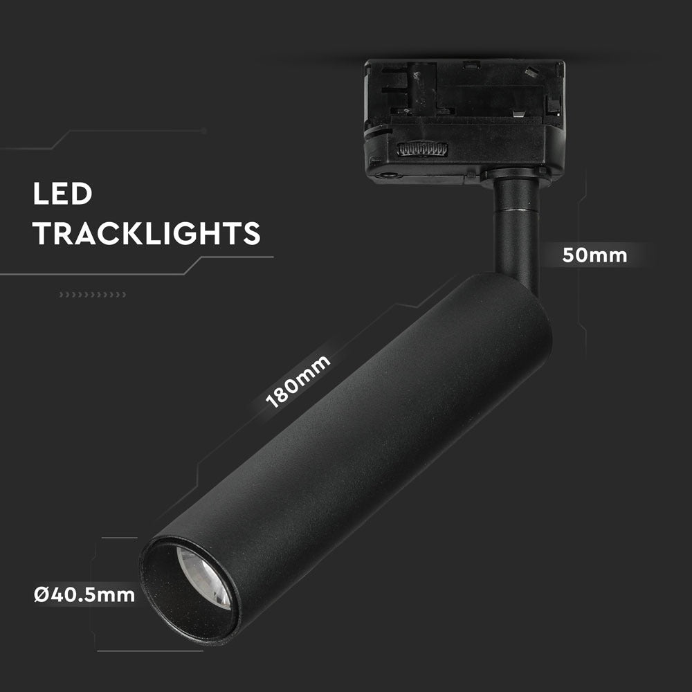 7W Lampa LED na szynoprzewód / Chip SAMSUNG / Barwa:3000K / 5 Lat gwarancji / Obudowa: Czarna