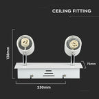 Lampa sufitowa / Trzonek:2xGU10 / Biały
