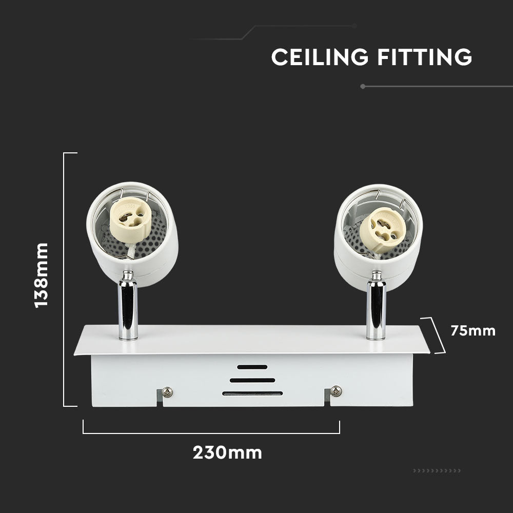 Lampa sufitowa / Trzonek:2xGU10 / Biały