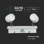 Lampa sufitowa / Trzonek:2xGU10 / Biały
