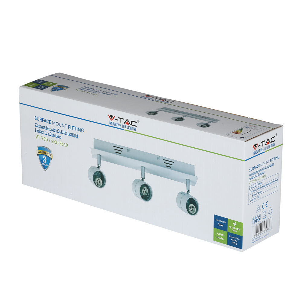 Lampa sufitowa / Trzonek:3xGU10 / Biały