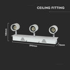 Lampa sufitowa / Trzonek:3xGU10 / Biały