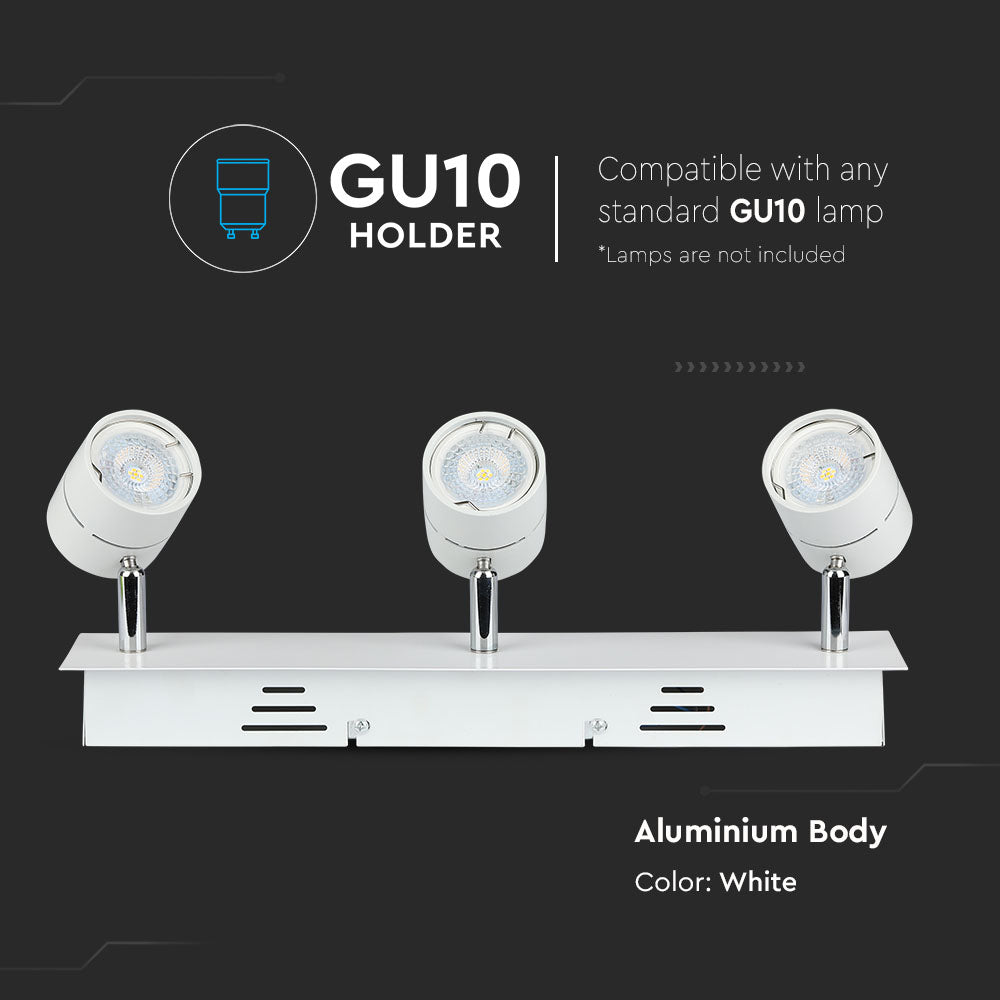 Lampa sufitowa / Trzonek:3xGU10 / Biały