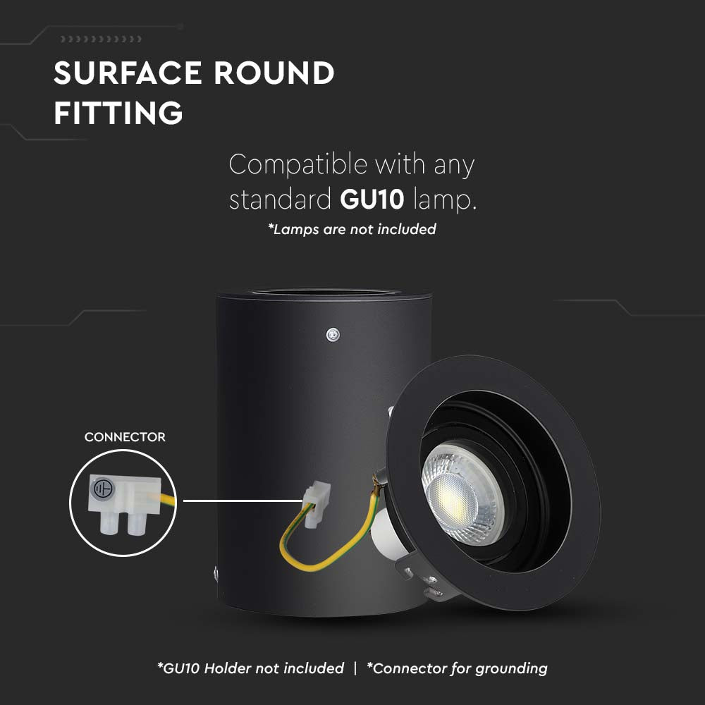 Oprawa LED / Trzonek:GU10 / Okrągła / Czarny