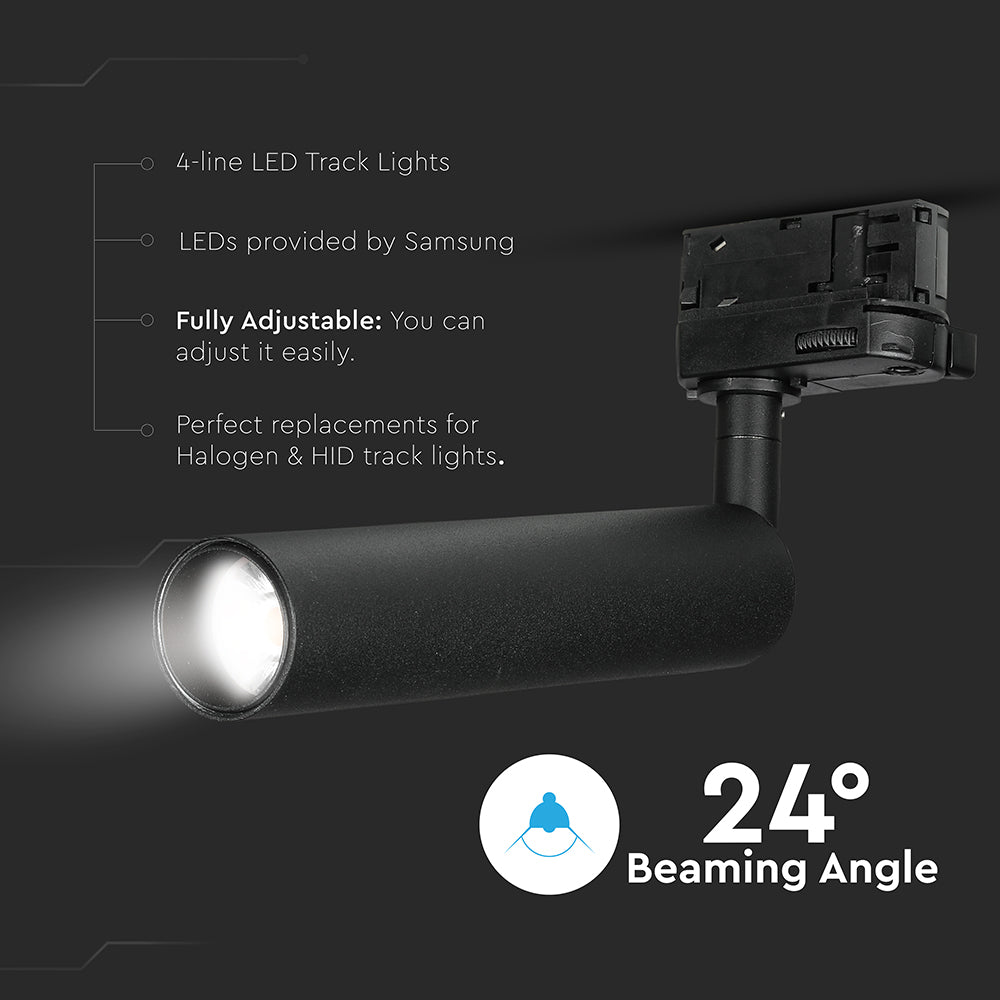 20W Lampa LED na szynoprzewód / Chip SAMSUNG / Barwa:4000K / 5 Lat gwarancji / Obudowa: Czarna