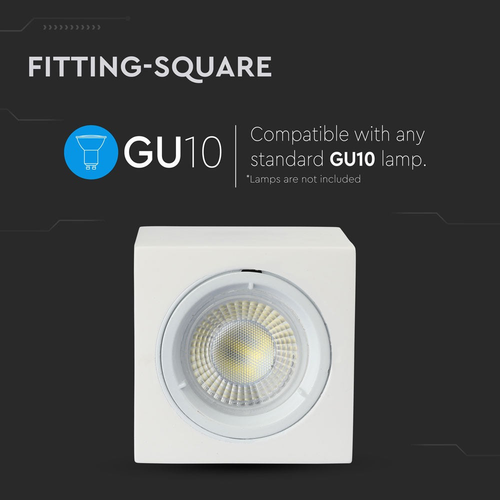 Oprawa / Trzonek:GU10 / Kwadratowa / Biały