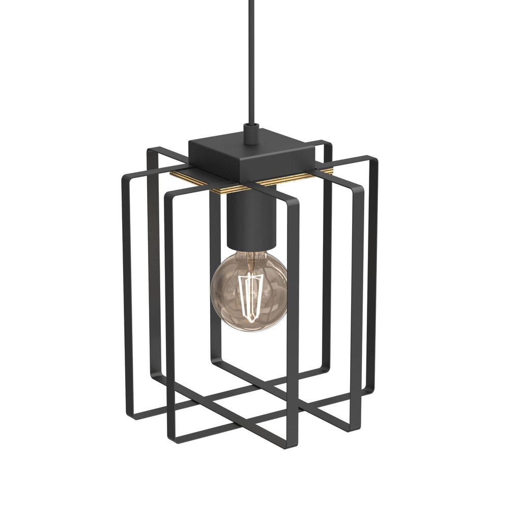 żyrandol Kortez black/wood 1xE27