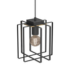 żyrandol Kortez black/wood 1xE27
