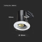 Oprawa wpuszczana downlight GU10 / Ognioodporność min: 30-60-90 / Źródło zamykane pierścieniem / Biały
