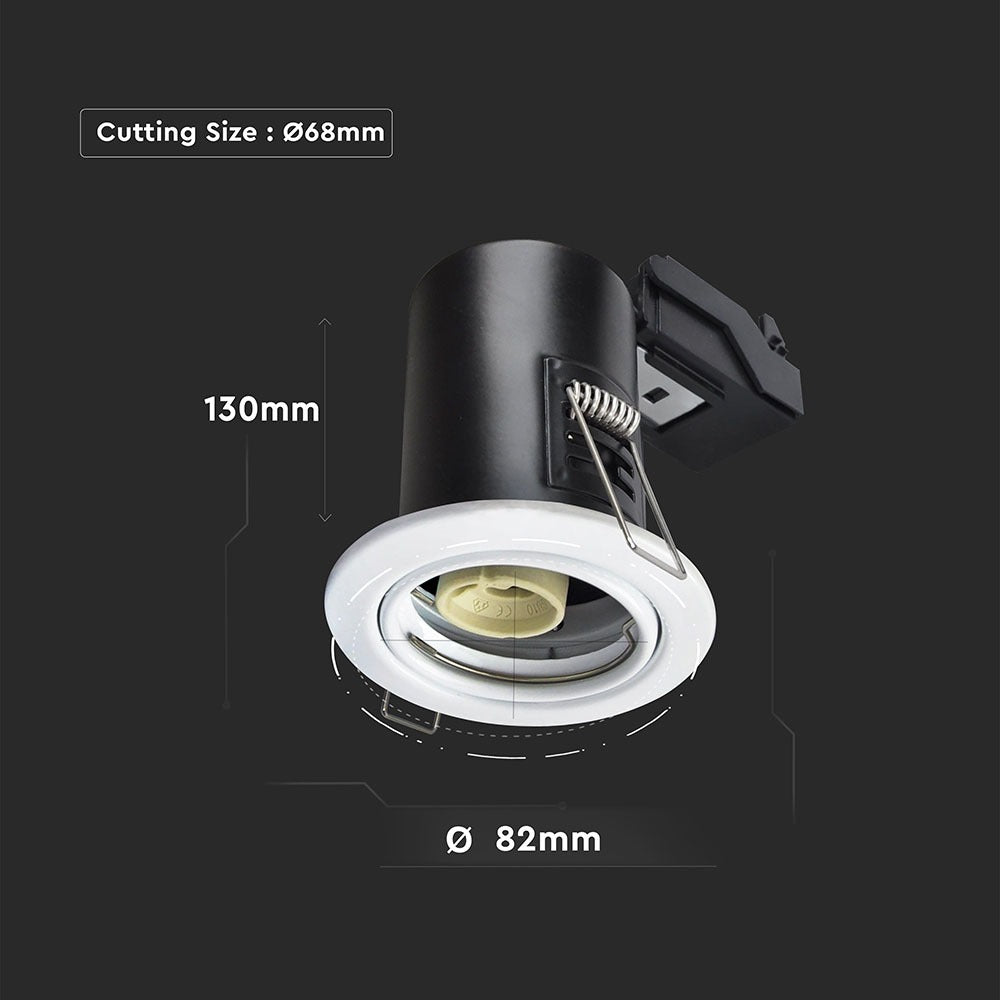 Oprawa wpuszczana downlight GU10 / Ognioodporność min: 30-60-90 / Źródło zamykane pierścieniem / Biały