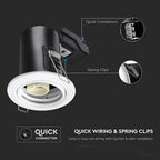 Oprawa wpuszczana downlight GU10 / Ognioodporność min: 30-60-90 / Źródło zamykane pierścieniem / Biały