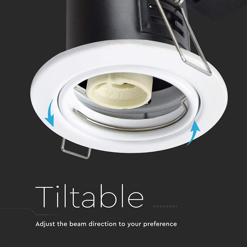 Oprawa wpuszczana downlight GU10 / Ognioodporność min: 30-60-90 / Źródło zamykane pierścieniem / Biały