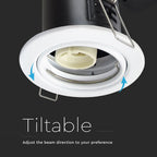 Oprawa wpuszczana downlight GU10 / Ognioodporność min: 30-60-90 / Źródło zamykane pierścieniem / Biały