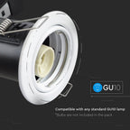 Oprawa wpuszczana downlight GU10 / Ognioodporność min: 30-60-90 / Źródło zamykane pierścieniem / Biały