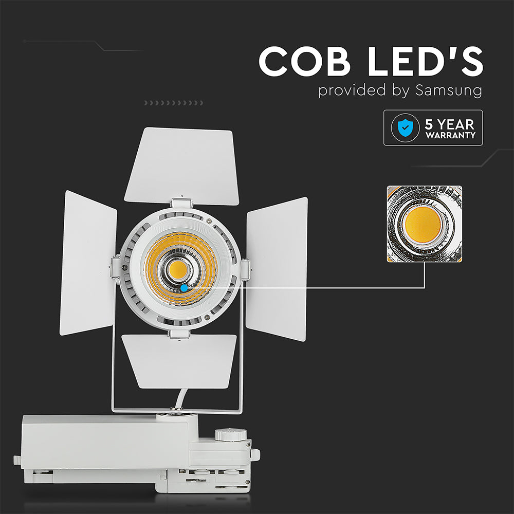 33W Lampa LED na szynoprzewód / Chip SAMSUNG / Barwa:4000K / 5 Lat gwarancji / Obudowa: Biała