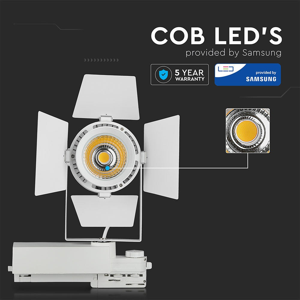 33W Lampa LED na szynoprzewód / Chip SAMSUNG / Barwa:5000K / 5 Lat gwarancji / Obudowa: Biała