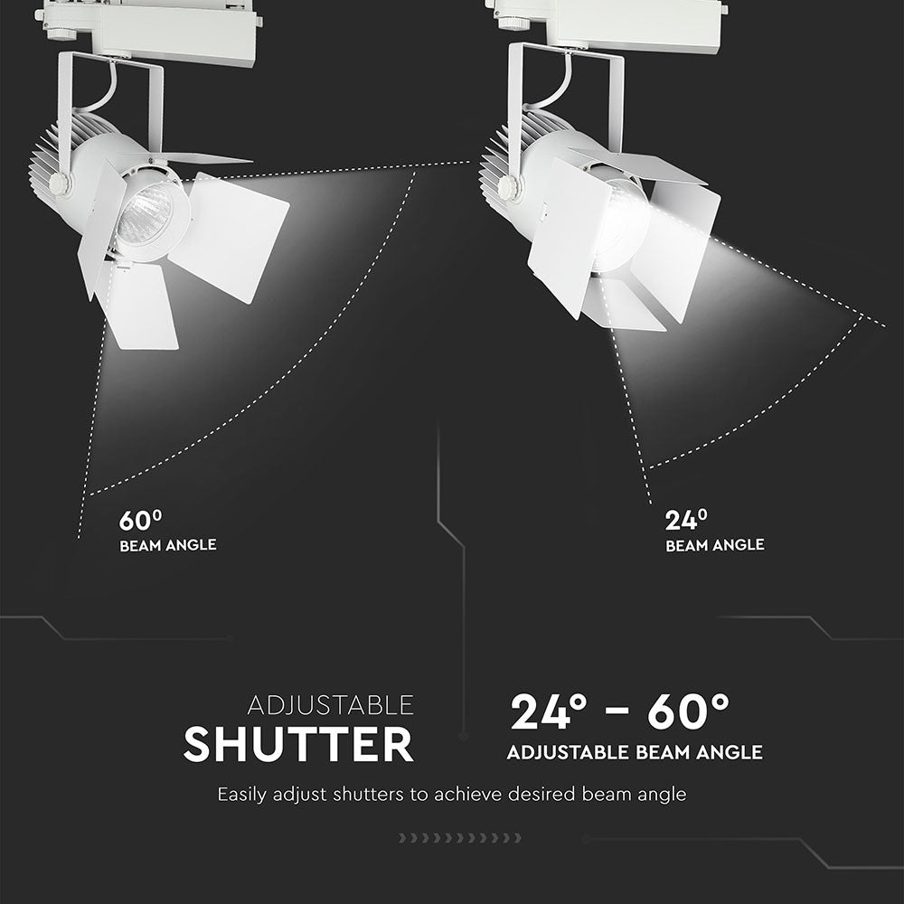 33W Lampa LED na szynoprzewód / Chip SAMSUNG / Barwa:4000K / 5 Lat gwarancji / Obudowa: Biała