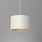 żyrandol Loft shade white, cylinder shade dia 250, h 170 white/gold 1xE27
